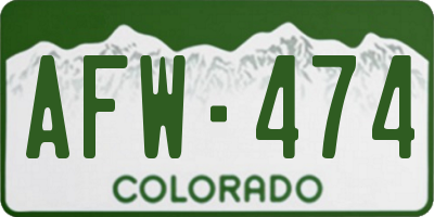CO license plate AFW474