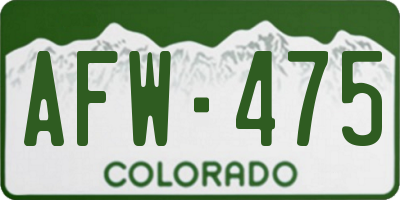 CO license plate AFW475