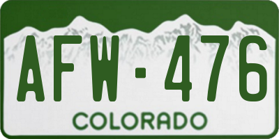 CO license plate AFW476