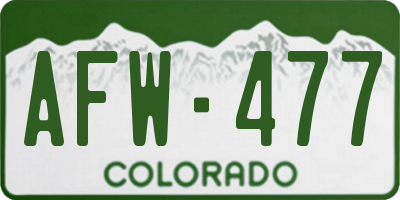 CO license plate AFW477