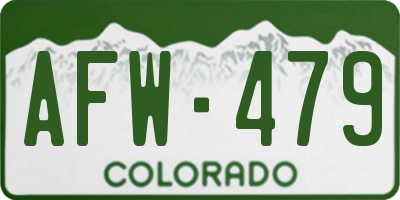 CO license plate AFW479