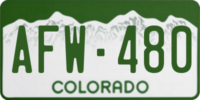 CO license plate AFW480