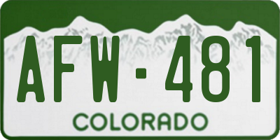CO license plate AFW481