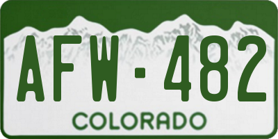 CO license plate AFW482