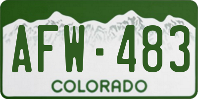 CO license plate AFW483