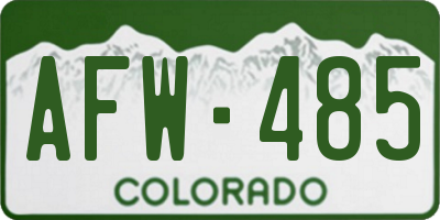 CO license plate AFW485