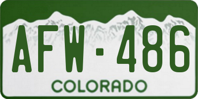 CO license plate AFW486