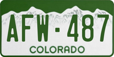 CO license plate AFW487