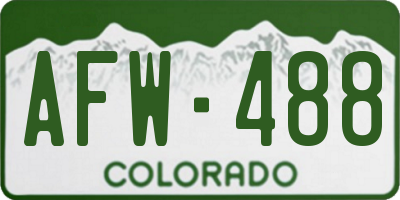 CO license plate AFW488