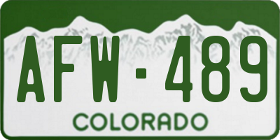 CO license plate AFW489