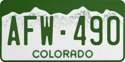 CO license plate AFW490