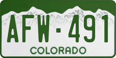 CO license plate AFW491