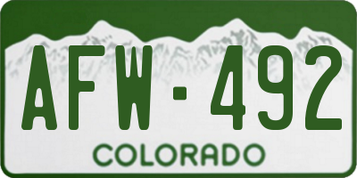 CO license plate AFW492