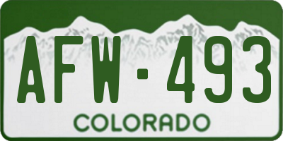 CO license plate AFW493