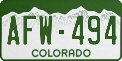 CO license plate AFW494