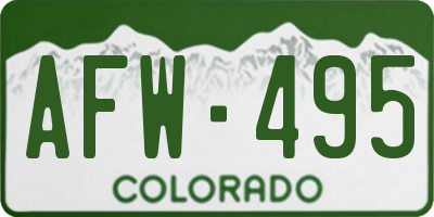 CO license plate AFW495