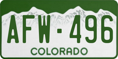 CO license plate AFW496