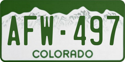 CO license plate AFW497