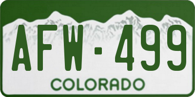 CO license plate AFW499