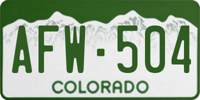 CO license plate AFW504