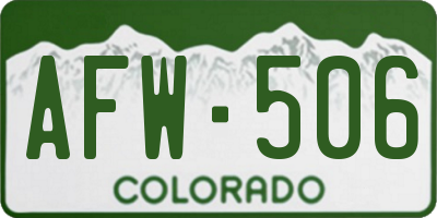 CO license plate AFW506
