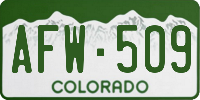 CO license plate AFW509