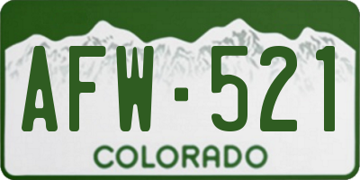 CO license plate AFW521
