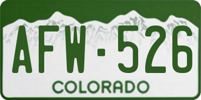 CO license plate AFW526