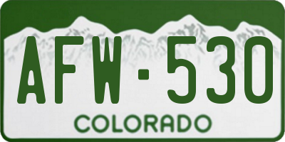 CO license plate AFW530