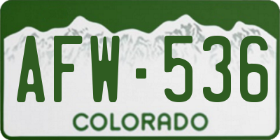 CO license plate AFW536