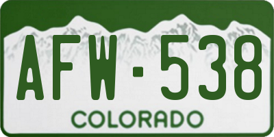 CO license plate AFW538