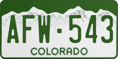 CO license plate AFW543