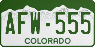 CO license plate AFW555