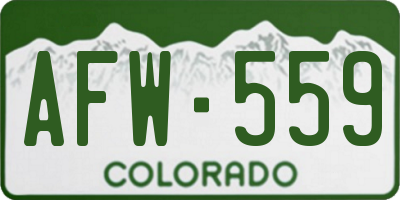 CO license plate AFW559
