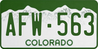 CO license plate AFW563