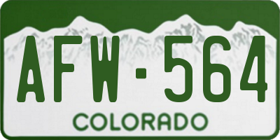 CO license plate AFW564