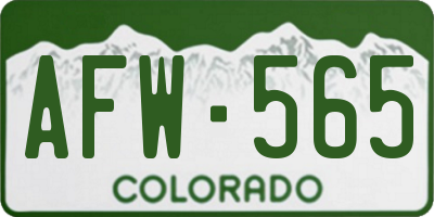 CO license plate AFW565