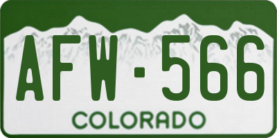 CO license plate AFW566