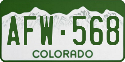 CO license plate AFW568