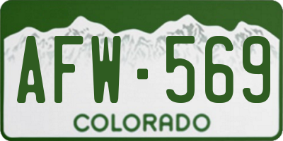 CO license plate AFW569