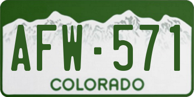 CO license plate AFW571