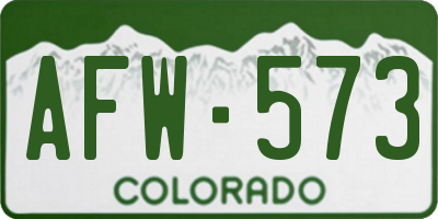 CO license plate AFW573