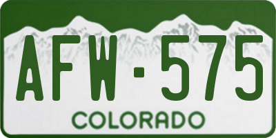 CO license plate AFW575