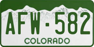 CO license plate AFW582