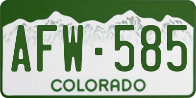 CO license plate AFW585