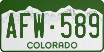 CO license plate AFW589