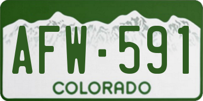 CO license plate AFW591