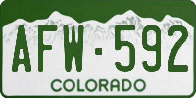 CO license plate AFW592