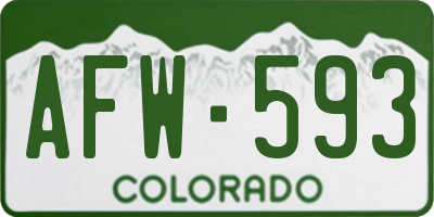 CO license plate AFW593