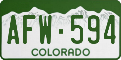 CO license plate AFW594